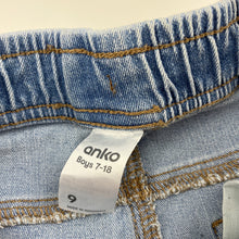 Load image into Gallery viewer, Boys Anko, blue stretch denim shorts, elasticated, GUC, size 9,  