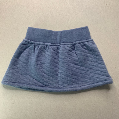Girls blue, soft feel quilted skirt, elasticated, no labels, FUC, size 000,  