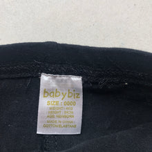 Load image into Gallery viewer, Girls Baby Biz, black stretchy leggings / bottoms, EUC, size 0000,  