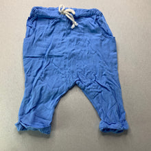 Load image into Gallery viewer, unisex Cotton On, blue lightweight pants, elaticated, GUC, size 000,  