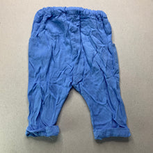 Load image into Gallery viewer, unisex Cotton On, blue lightweight pants, elaticated, GUC, size 000,  