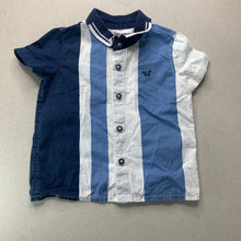 Load image into Gallery viewer, Boys Fred &amp; Flo, striped cotton short sleeve shirt, GUC, size 0,  