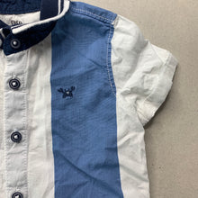 Load image into Gallery viewer, Boys Fred &amp; Flo, striped cotton short sleeve shirt, GUC, size 0,  