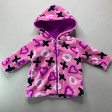 Load image into Gallery viewer, Girls Baby Berry, zip up fleece hooded sweater, EUC, size 000,  