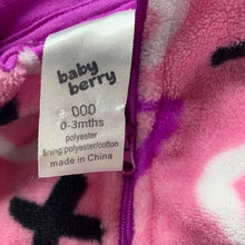 Load image into Gallery viewer, Girls Baby Berry, zip up fleece hooded sweater, EUC, size 000,  