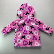 Load image into Gallery viewer, Girls Baby Berry, zip up fleece hooded sweater, EUC, size 000,  