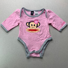 Load image into Gallery viewer, Girls Small Paul, stretchy bodysuit / romper, monkey, GUC, size 0000,  