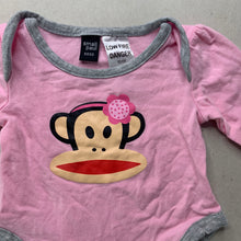 Load image into Gallery viewer, Girls Small Paul, stretchy bodysuit / romper, monkey, GUC, size 0000,  
