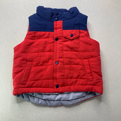 Boys Target, red & navy vest / sleeveless jacket, EUC, size 00,  