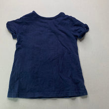 Load image into Gallery viewer, Girls Cotton On, navy cotton t-shirt / top, dad, GUC, size 1,  