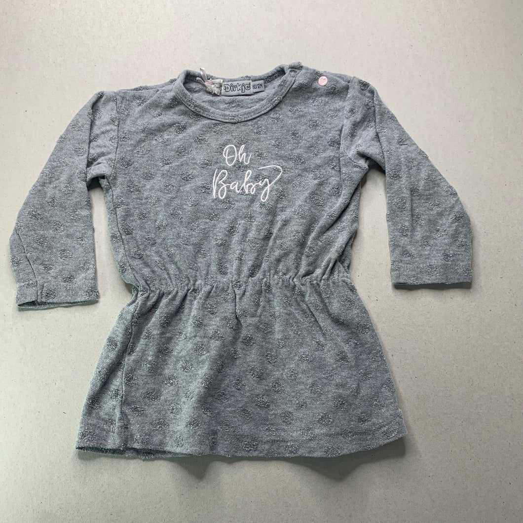Girls Dirkje, long sleeve tunic top, L: 38cm, FUC, size 1,  