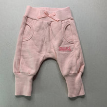 Load image into Gallery viewer, Girls Lonsdale, pink fleece lined casual pants, elasticated, FUC, size 000,  