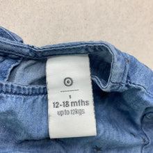 Load image into Gallery viewer, Girls Target, chambray cotton casual dress, FUC, size 1, L: 42cm