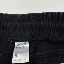 Load image into Gallery viewer, Boys Anko, dark stretch denim pants, elasticated, Inside leg: 51cm, EUC, size 8,  