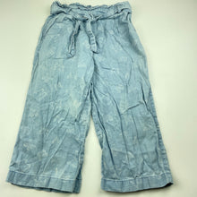 Load image into Gallery viewer, Girls Target, chabray cotton pants, elasticated, Inside leg: 35cm, FUC, size 6,  