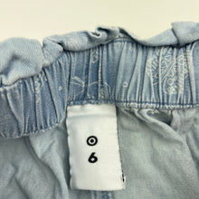 Load image into Gallery viewer, Girls Target, chabray cotton pants, elasticated, Inside leg: 35cm, FUC, size 6,  