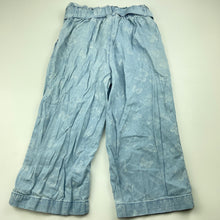 Load image into Gallery viewer, Girls Target, chabray cotton pants, elasticated, Inside leg: 35cm, FUC, size 6,  
