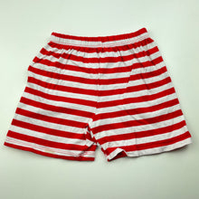 Load image into Gallery viewer, unisex Brilliant Basics, red &amp; white stripe cotton pyjama shorts, EUC, size 1,  