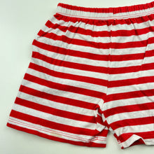 Load image into Gallery viewer, unisex Brilliant Basics, red &amp; white stripe cotton pyjama shorts, EUC, size 1,  