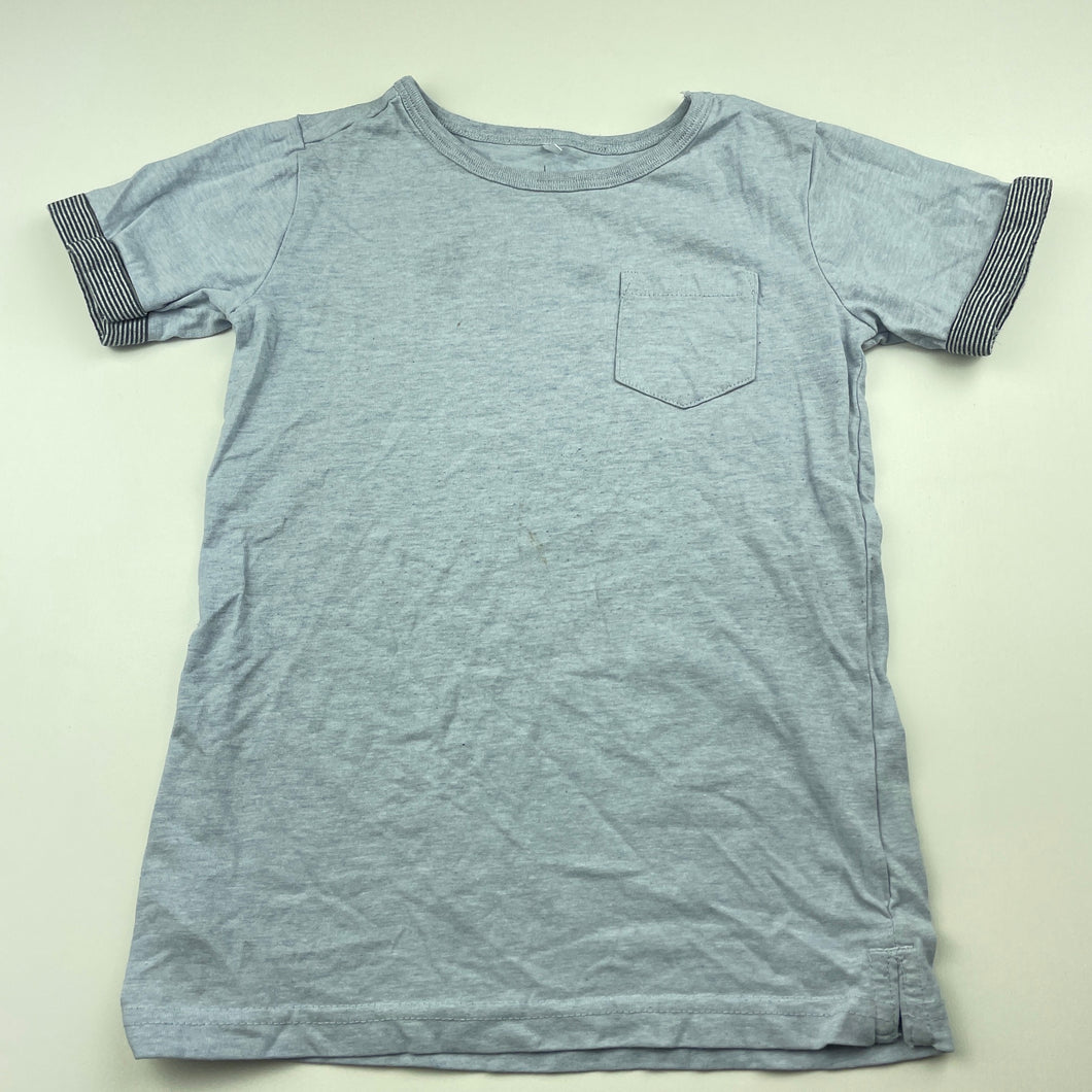 Boys Anko, blue marle t-shirt / top, marks on front, FUC, size 5,  