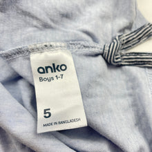 Load image into Gallery viewer, Boys Anko, blue marle t-shirt / top, marks on front, FUC, size 5,  