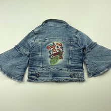 Load image into Gallery viewer, Girls DP Fashion, embroidered stretch denim jacket, armpit to armpit: 26.5cm, FUC, size 1-2,  