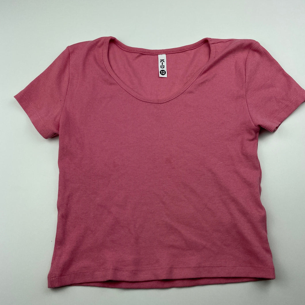 Girls KID, organic cotton blend stretchy t-shirt / top, FUC, size 12,  