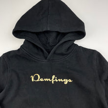 Load image into Gallery viewer, Girls DEM, black fleece lined hoodie sweater, armpit to armpit: 42cm, GUC, size 10,  