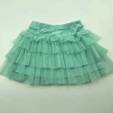 Girls Fun Spirit, lined tiered tulle party skirt, elasticated, L: 28cm, EUC, size 5,  