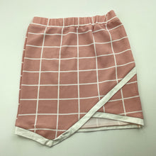 Load image into Gallery viewer, Girls SHEIN, pink &amp; white check lightweight skirt, elasticated, L: 34cm, EUC, size 9,  