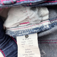 Load image into Gallery viewer, Girls Fun Spirit, blue stretch denim skirt, adjustable, L: 26cm, GUC, size 5,  