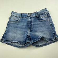 Load image into Gallery viewer, Girls Zara, blue stretch denim shorts, adjustable, EUC, size 10,  