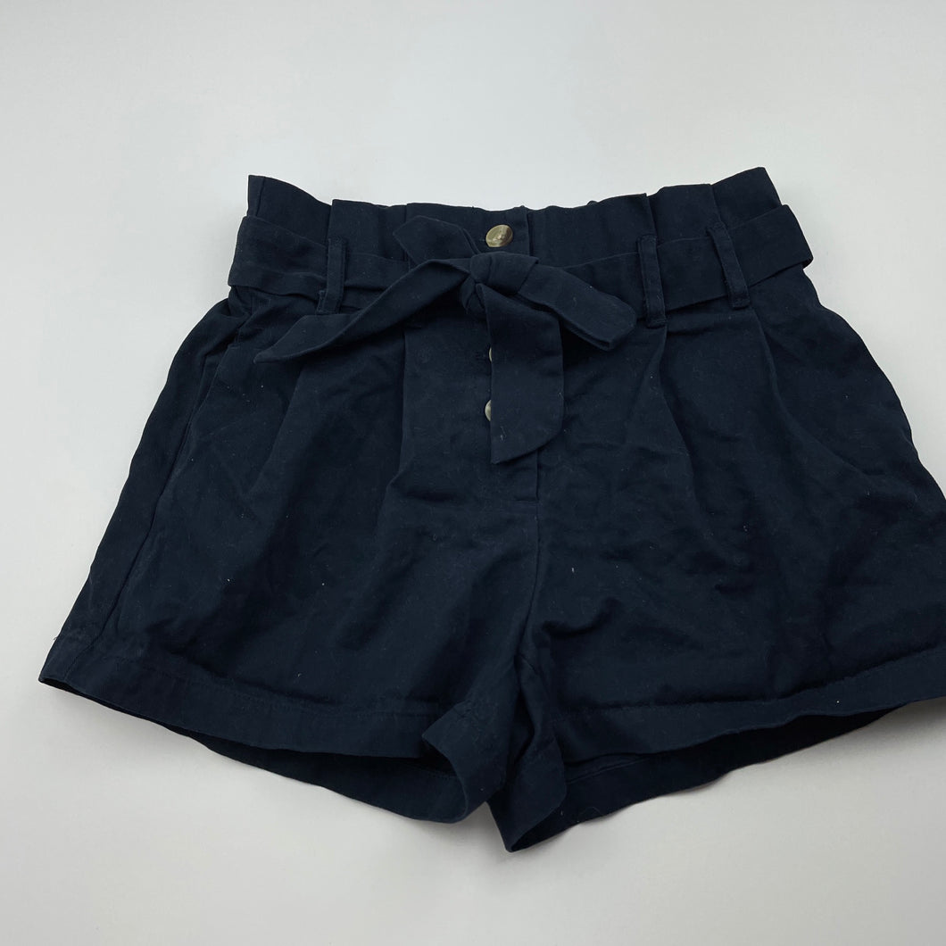 Girls Anko, navy cotton shorts, elasticated, EUC, size 7,  