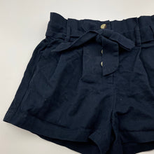 Load image into Gallery viewer, Girls Anko, navy cotton shorts, elasticated, EUC, size 7,  
