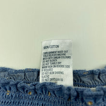 Load image into Gallery viewer, Girls Anko, blue &amp; gold spot cotton skirt, elasticated, L: 27cm, EUC, size 5,  