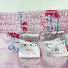 Load image into Gallery viewer, Girls Mango, lightweight pyjama shorts, flamingos, GUC, size 6,  