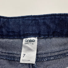 Load image into Gallery viewer, Girls Anko, blue stretch denim shorts, adjustable, EUC, size 7,  