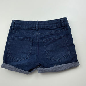 Girls Anko, blue stretch denim shorts, adjustable, EUC, size 7,  