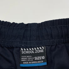Load image into Gallery viewer, Boys School Zone, navy lightweight school shorts, elasticated, GUC, size 10,  