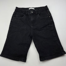 Load image into Gallery viewer, Boys Cotton On, black stretch denim jean shorts, adjustable, EUC, size 8,  