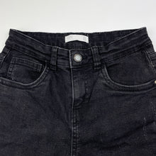 Load image into Gallery viewer, Boys Cotton On, black stretch denim jean shorts, adjustable, EUC, size 8,  