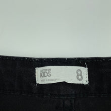 Load image into Gallery viewer, Boys Cotton On, black stretch denim jean shorts, adjustable, EUC, size 8,  