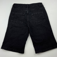 Load image into Gallery viewer, Boys Cotton On, black stretch denim jean shorts, adjustable, EUC, size 8,  