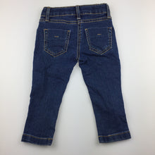 Load image into Gallery viewer, Girls H&amp;T, blue stretch denim jeans, adjustable, EUC, size 1