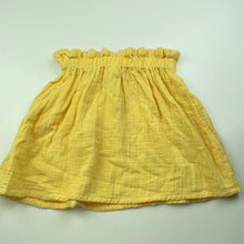 Load image into Gallery viewer, Girls KID, yellow crinkle cotton skirt, elasticated, L: 31cm, GUC, size 5,  
