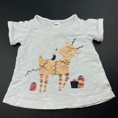 Girls Anko, Christmas cotton t-shirt / top, GUC, size 0,  
