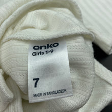 Load image into Gallery viewer, Girls Anko, white ribbed bodysuit, EUC, size 7,  