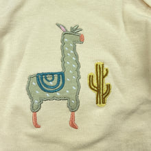 Load image into Gallery viewer, unisex Gem Look, embroidered organic cotton long sleeve top, EUC, size 00,  