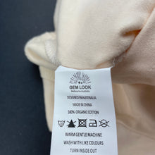 Load image into Gallery viewer, unisex Gem Look, embroidered organic cotton long sleeve top, EUC, size 00,  