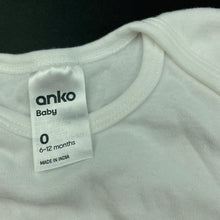 Load image into Gallery viewer, Boys Anko, white cotton bodysuit / romper, crocodile, FUC, size 0,  